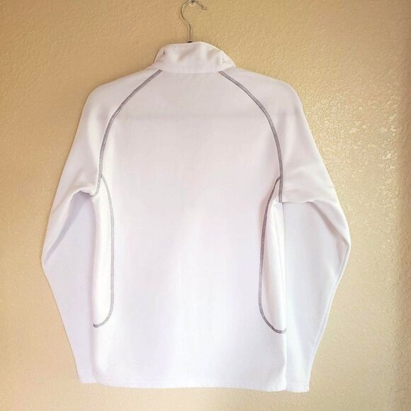 Eddie Bauer Womens Sweatshirt White XS 1/4 Zip-Up Fleece Pullover - Picture 5 of 6